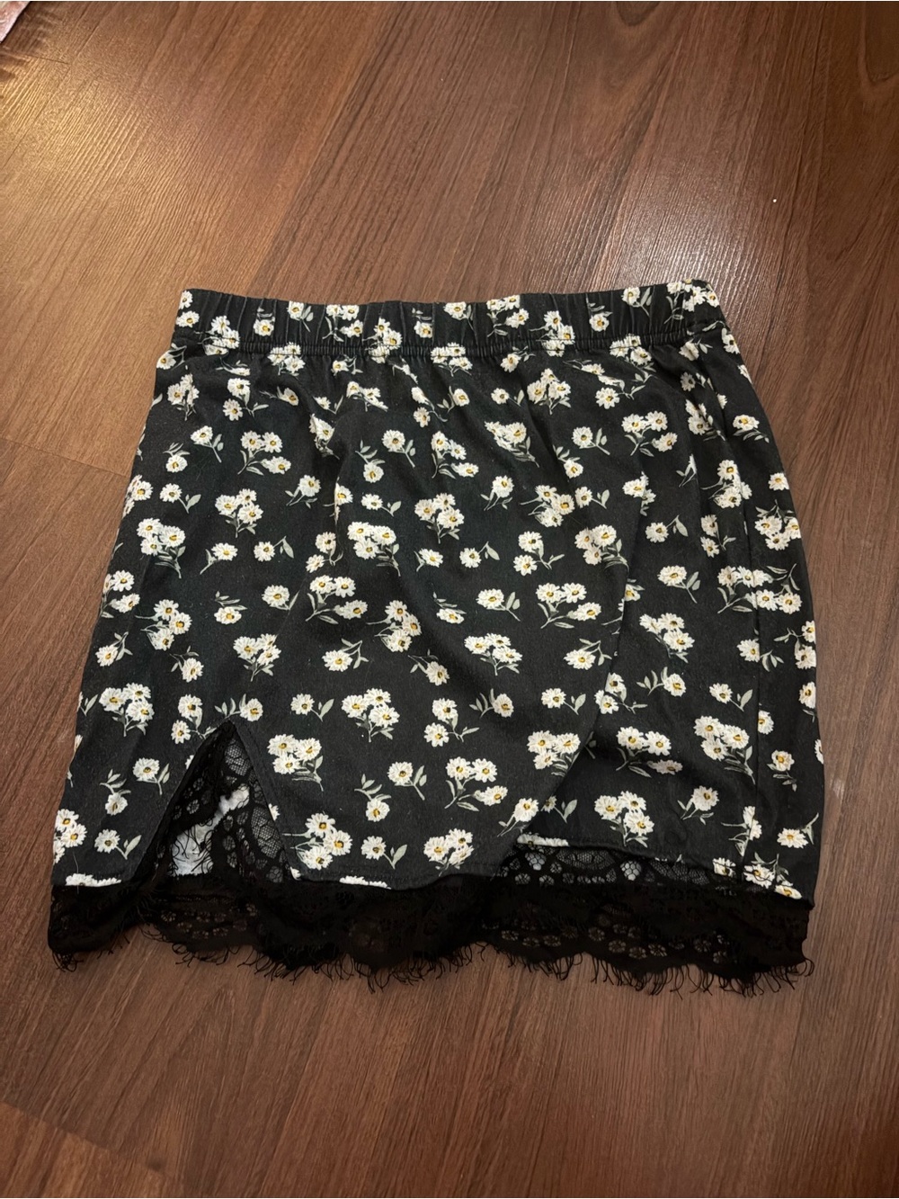 Black floral skirt